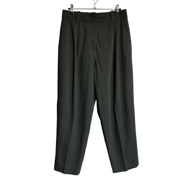 L'Agence Gray Viscose Wool Blend Pleat Front Ankle Trouser Pants Size 4 - Picture 1 of 12